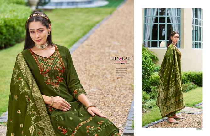 Hasmeena Vol 4 By Lily And Lali Viscose Embroidery Kurti With Bottom Dupatta Orders in India
